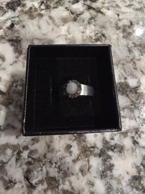 Adjustable Grape Agate Ring W/ Pyrite